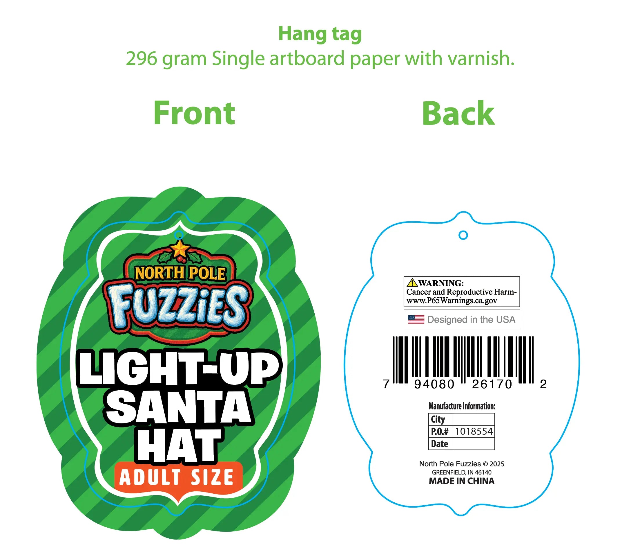Light Up Christmas Santa Winter Hat - Store Surplus No Display - 6 Pieces Per Pack 26170L STORE SURPLUS