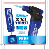 XXL Torch Lighter with Bonus Butane Refill Blister 2-Pack Sets - 6 Sets Per Display 26244 TORCH BLUE