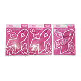 Pink Ribbon Decal - Store Surplus No Display - 3 Pieces Per Pack 25167L STORE SURPLUS
