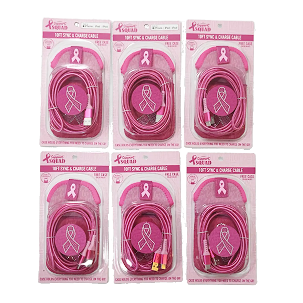 Breast Cancer Awareness Pink Support Squad Assortment Floor Display - 89 Pieces Per Retail Ready Display 88560 WHOLESALE