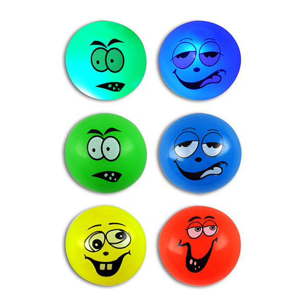 ITEM NUMBER 029766 Neon Light-Up Goofy Face Bounce Balls BG = 12 PCS
