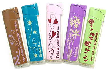 ITEM NUMBER 010017Q SLIM INSPIRATIONAL LIGHTER - BULK PACKED HAS NO LAA # SOLD AS IS 432 PIECES PER CASE