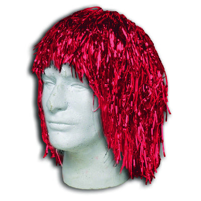 ITEM NUMBER 020047 Red Metallic Tinsel Wigs BG = 1 PC