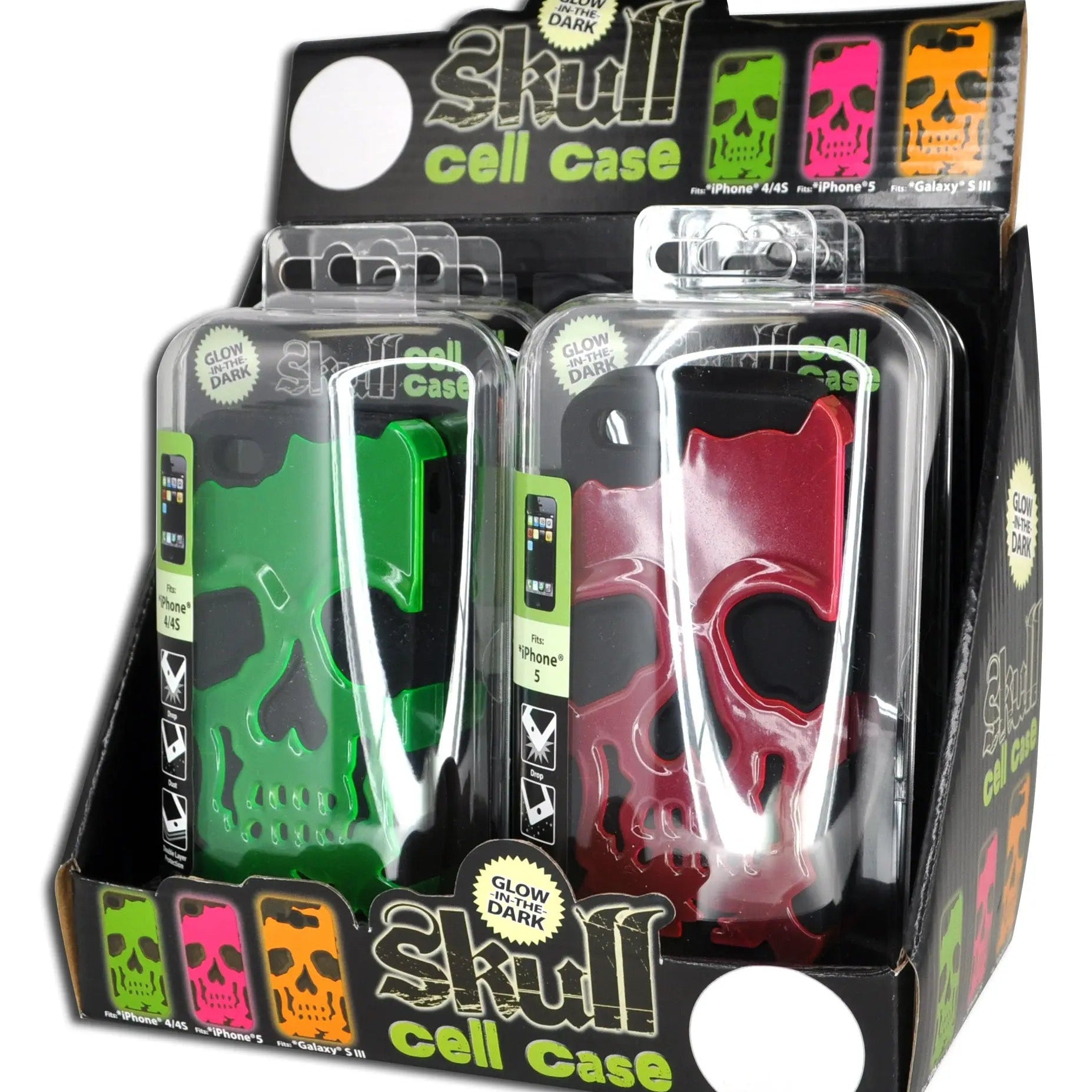 ITEM NUMBER 087190 SKULL CELL CASE KIT 6 PIECES PER DISPLAY WHOLESALE