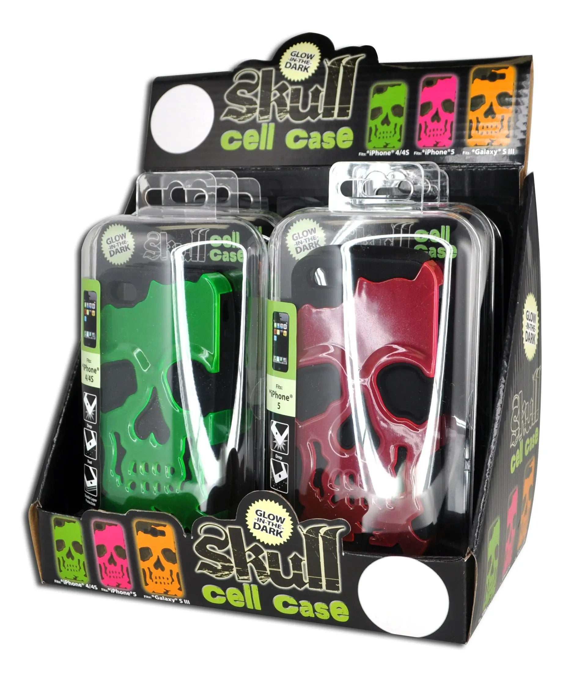 ITEM NUMBER 087190 SKULL CELL CASE KIT 6 PIECES PER DISPLAY WHOLESALE