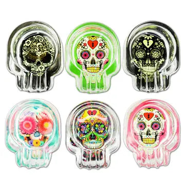 ITEM NUMBER 020120L SKULL GLASS ASHTRAY - STORE SURPLUS NO DISPLAY 6 PIECES PER PACK STORE SURPLUS
