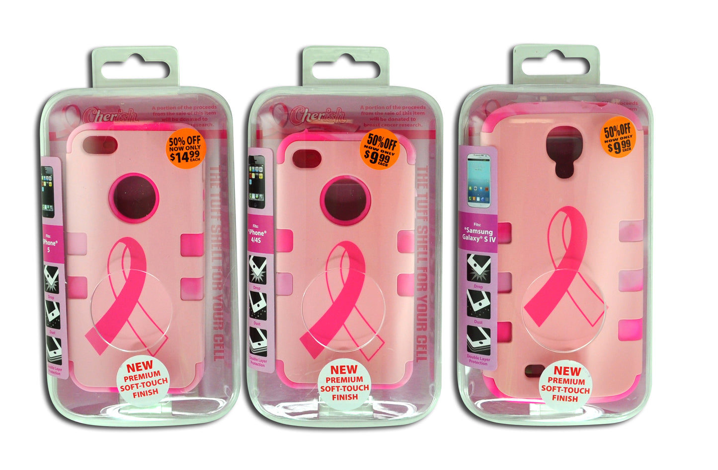 ITEM NUMBER 020160L PINK PRINTED CELL CASE - STORE SURPLUS NO DISPLAY 3 PIECES PER PACK