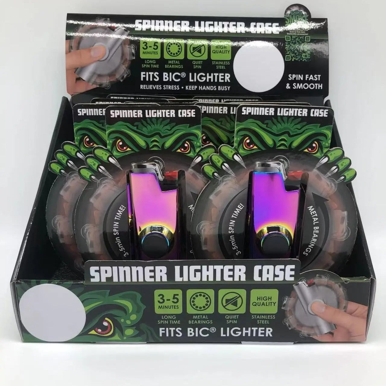 ITEM NUMBER 023059 SPINNER LIGHTER CASE 12 PIECES PER DISPLAY WHOLESALE