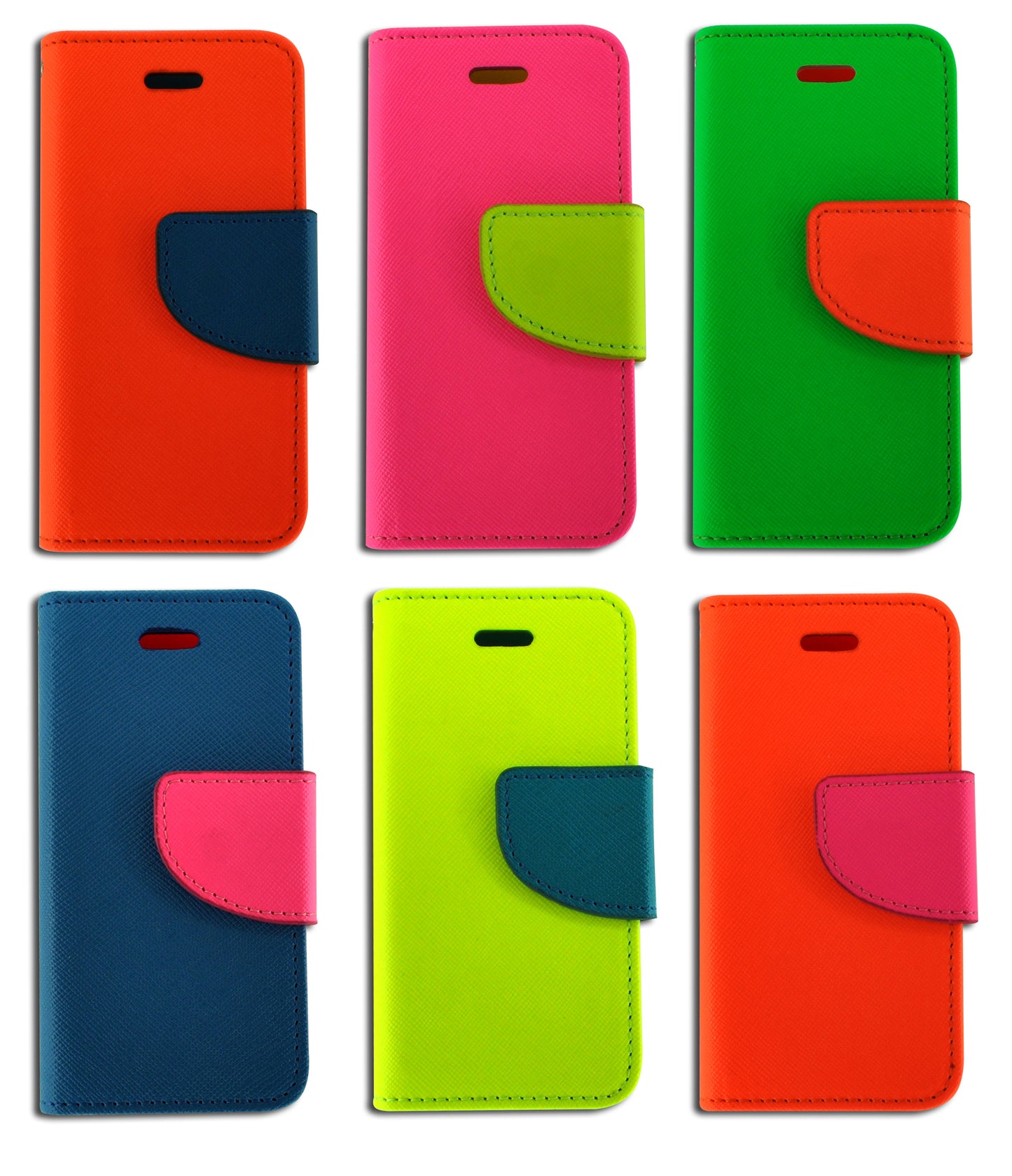 ITEM NUMBER 020271L NEON BOOKFOLD CELL CASE - STORE SURPLUS NO DISPLAY 6 PIECES PER PACK