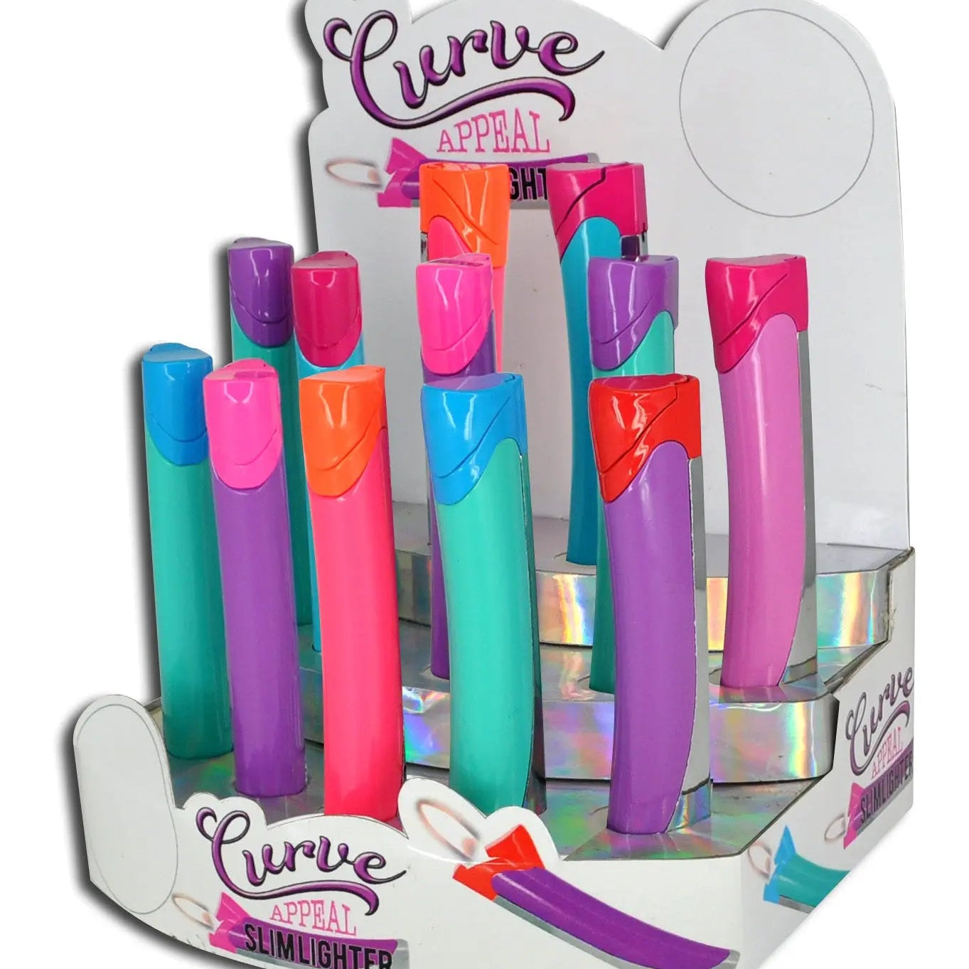 ITEM NUMBER 020283 TWO TONE THIN LIGHTER 12 PIECES PER DISPLAY WHOLESALE