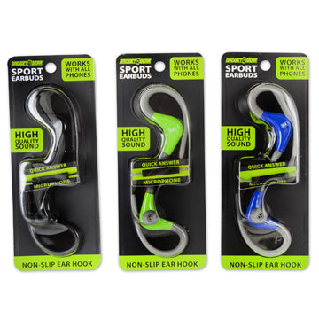 ITEM NUMBER 020777L GG SPORT EARBUDS - STORE SURPLUS NO DISPLAY 3 PIECES PER PACK
