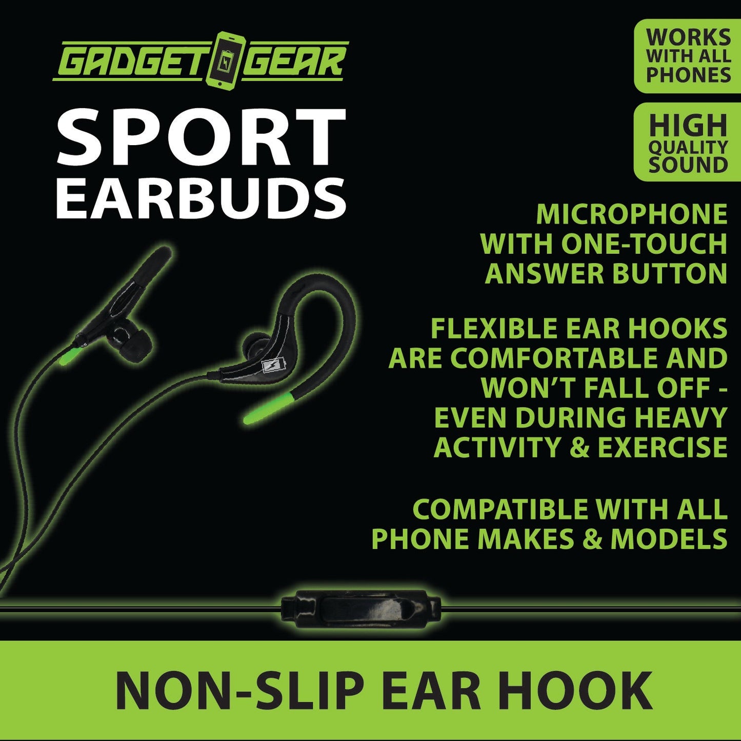 ITEM NUMBER 020777 GG SPORT EARBUDS 3 PIECES PER PACK