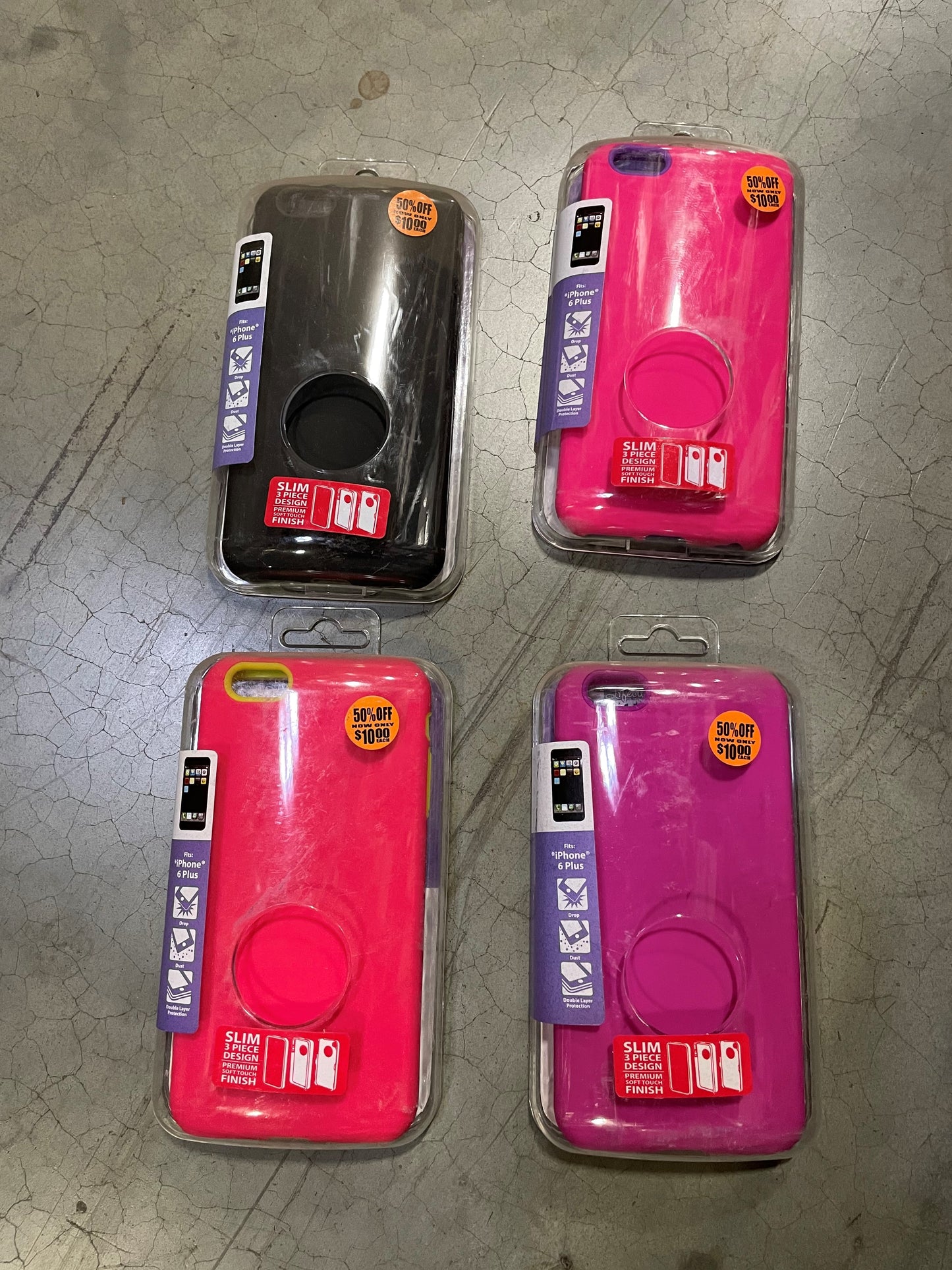 ITEM NUMBER 021076L MIXED CELL CASE IP6+ - STORE SURPLUS NO DISPLAY 8 PIECES PER PACK