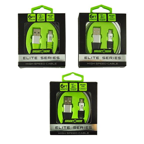 ITEM NUMBER 021559 GG ELITE 6FT 2A MICRO CABLE 3 PIECES PER PACK