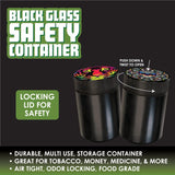 ITEM NUMBER 021722 BLACK GLASS SAFETY JAR B 6 PIECES PER DISPLAY WHOLESALE