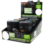 ITEM NUMBER 021722 BLACK GLASS SAFETY JAR B 6 PIECES PER DISPLAY WHOLESALE