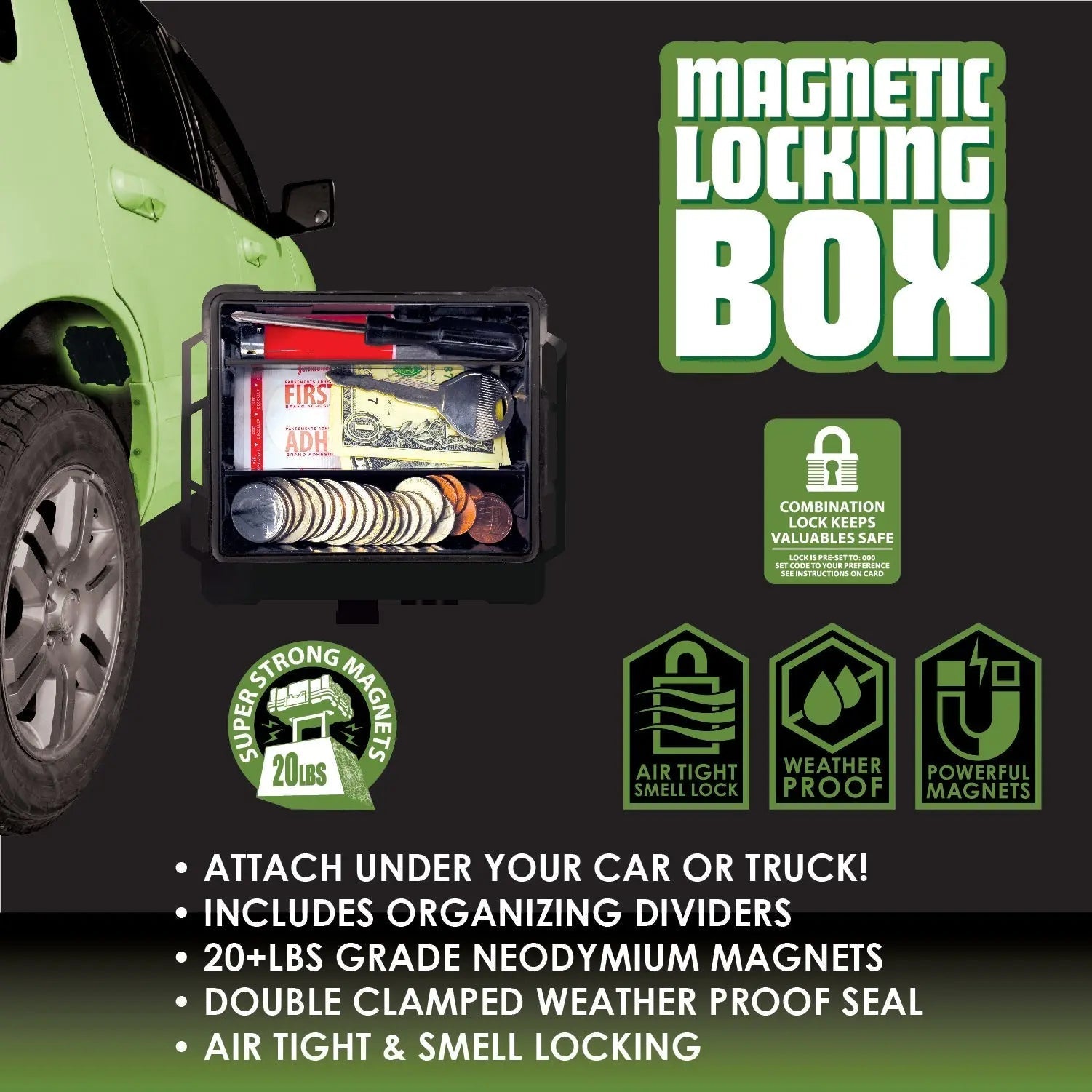 ITEM NUMBER 021738 MAGNETIC LOCKING BOX 6 PIECES PER DISPLAY WHOLESALE