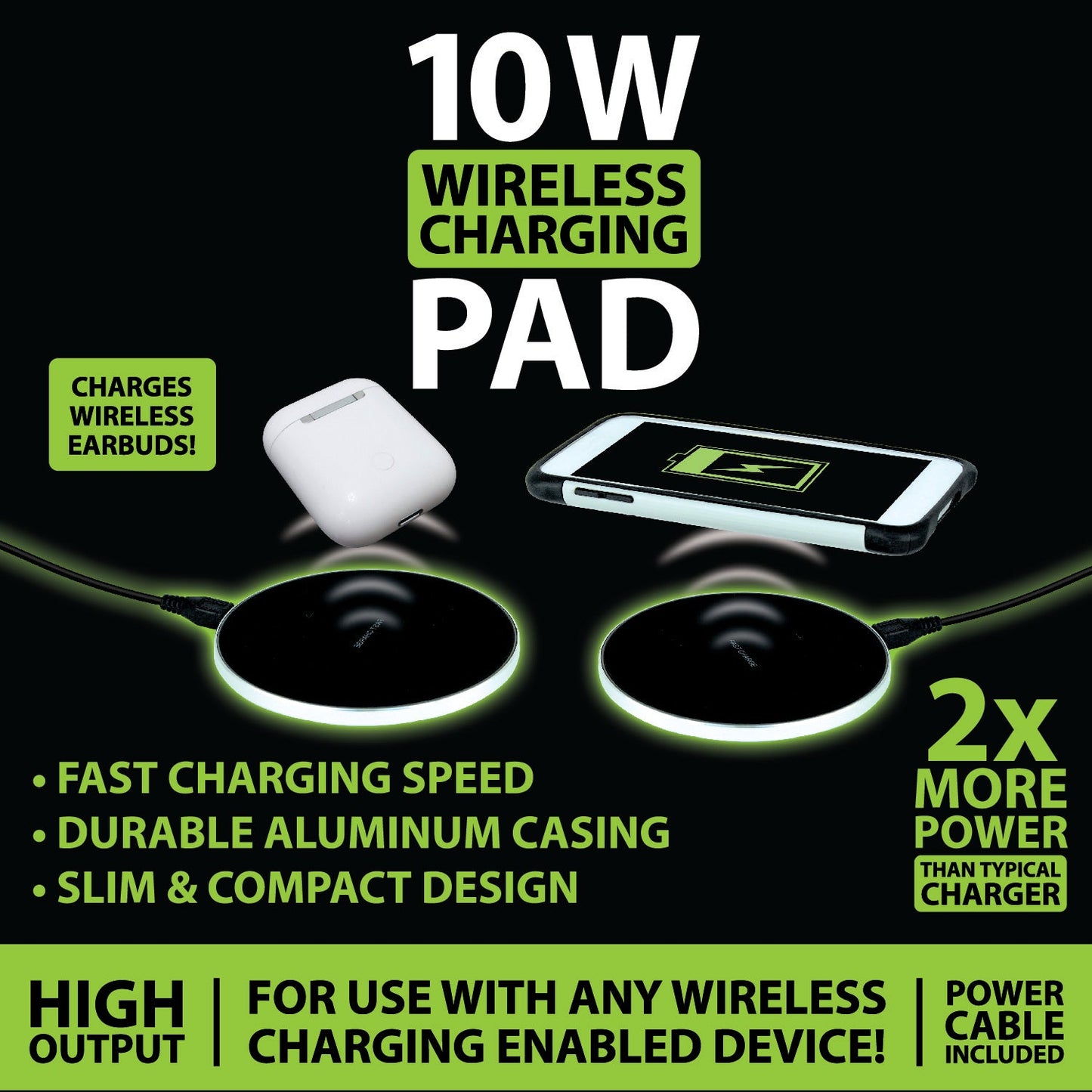 ITEM NUMBER 021784 10W WIRELESS CHARGER 6 PIECES PER DISPLAY