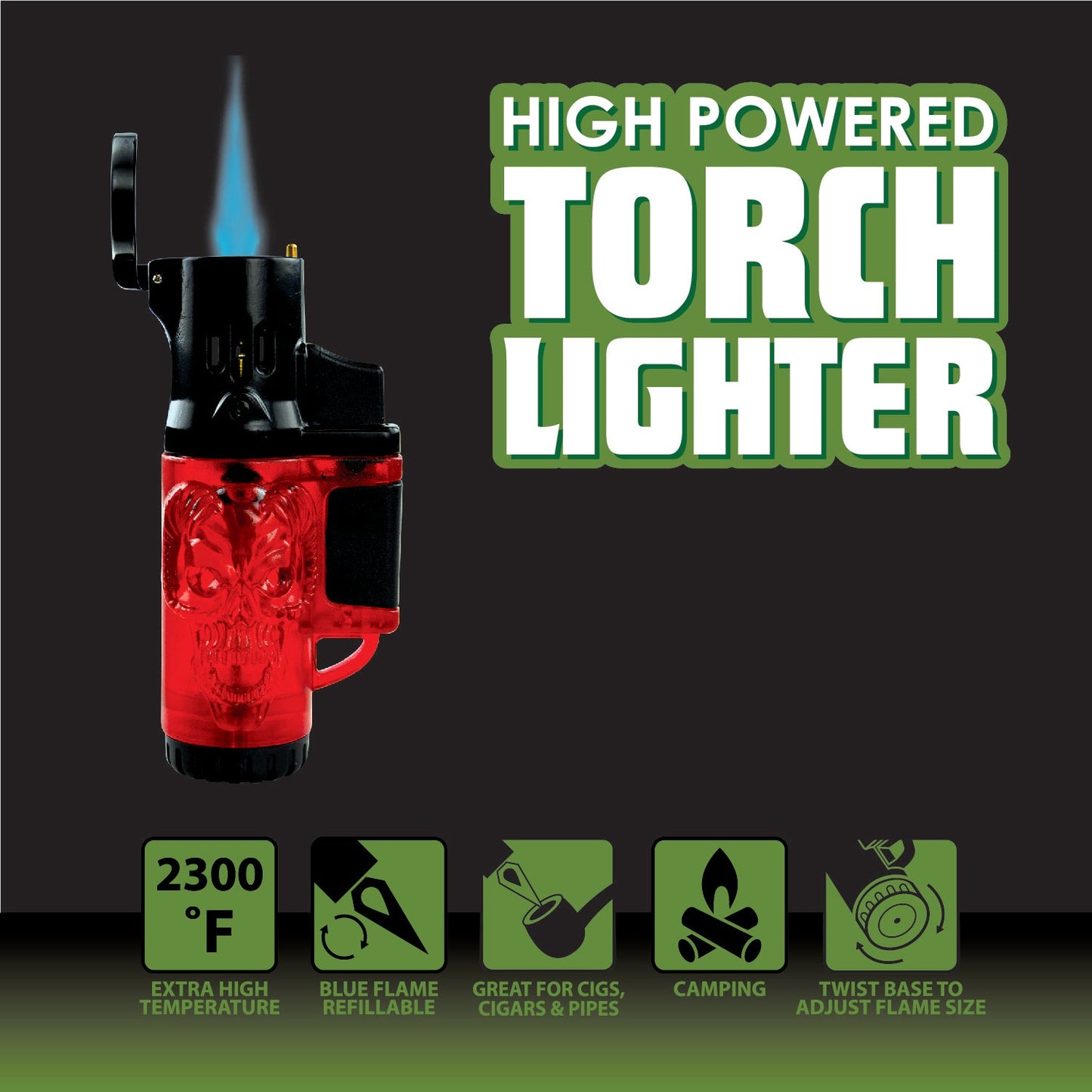ITEM NUMBER 021915 MOLDED TORCH LIGHTER B 12 PIECES PER DISPLAY