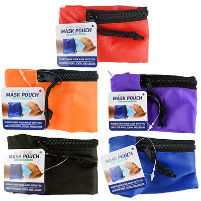 ITEM NUMBER 021964L MASK POUCH WRISTBAND - STORE SURPLUS NO DISPLAY 12 PIECES PER PACK