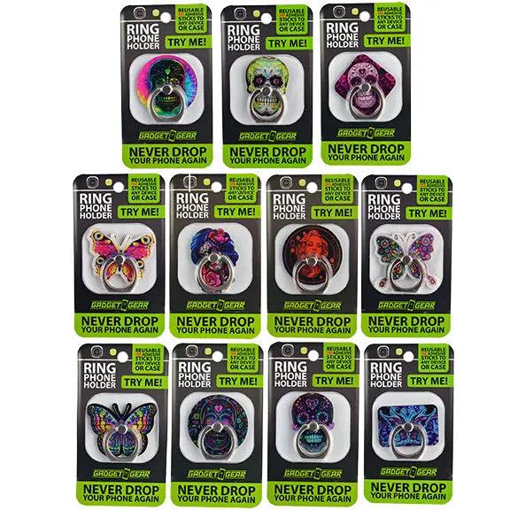 ITEM NUMBER 021967L PHONE RING ACRYLIC MIX B - STORE SURPLUS NO DISPLAY 12 PIECES PER PACK STORE SURPLUS