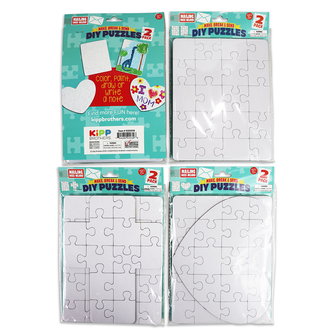 ITEM NUMBER 022039L DIY BLANK PUZZLE 2 PACK ASSORTMENT - STORE SURPLUS NO DISPLAY 12 PIECES PER PACK