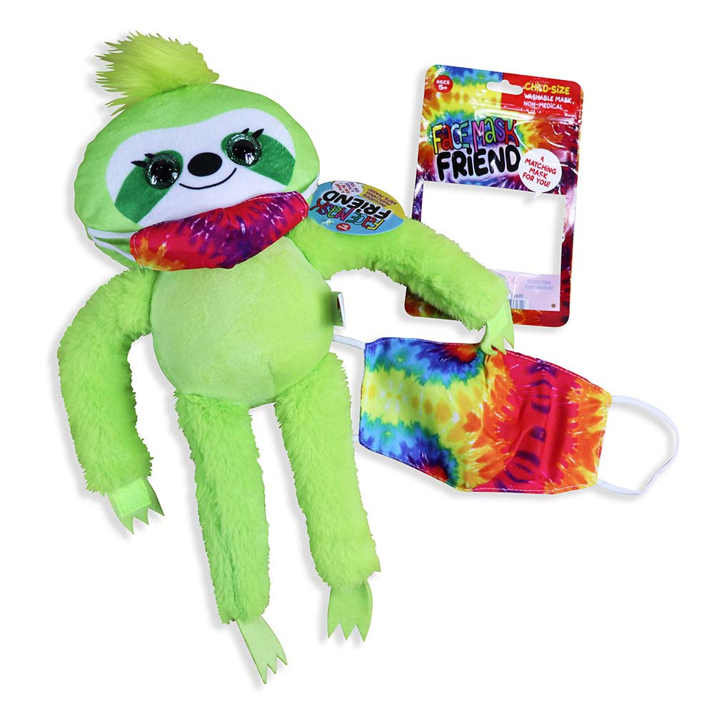 ITEM NUMBER 022055 PLUSH LONG ARM SLOTH W/MASK 12 PIECES PER DISPLAY