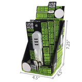 ITEM NUMBER 022084 USB HUB CORD 6 PIECES PER DISPLAY WHOLESALE