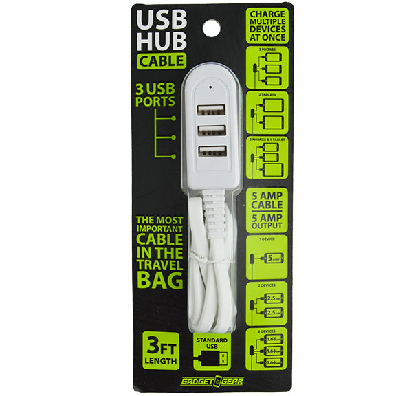 ITEM NUMBER 022084L USB HUB CORD - STORE SURPLUS NO DISPLAY 6 PIECES PER PACK