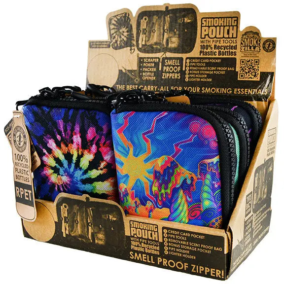 ITEM NUMBER 022088 RPET SMOKING BAG 6 PIECES PER DISPLAY WHOLESALE