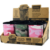ITEM NUMBER 022124 CANVAS CAN COOLER POCKET 6 PIECES PER DISPLAY WHOLESALE