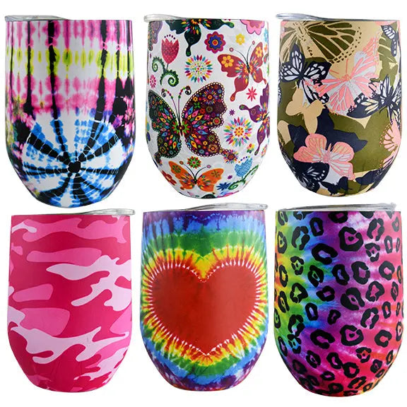 ITEM NUMBER 022265L WINE CUP MIX A PATTERNS - STORE SURPLUS NO DISPLAY 6 PIECES PER PACK STORE SURPLUS