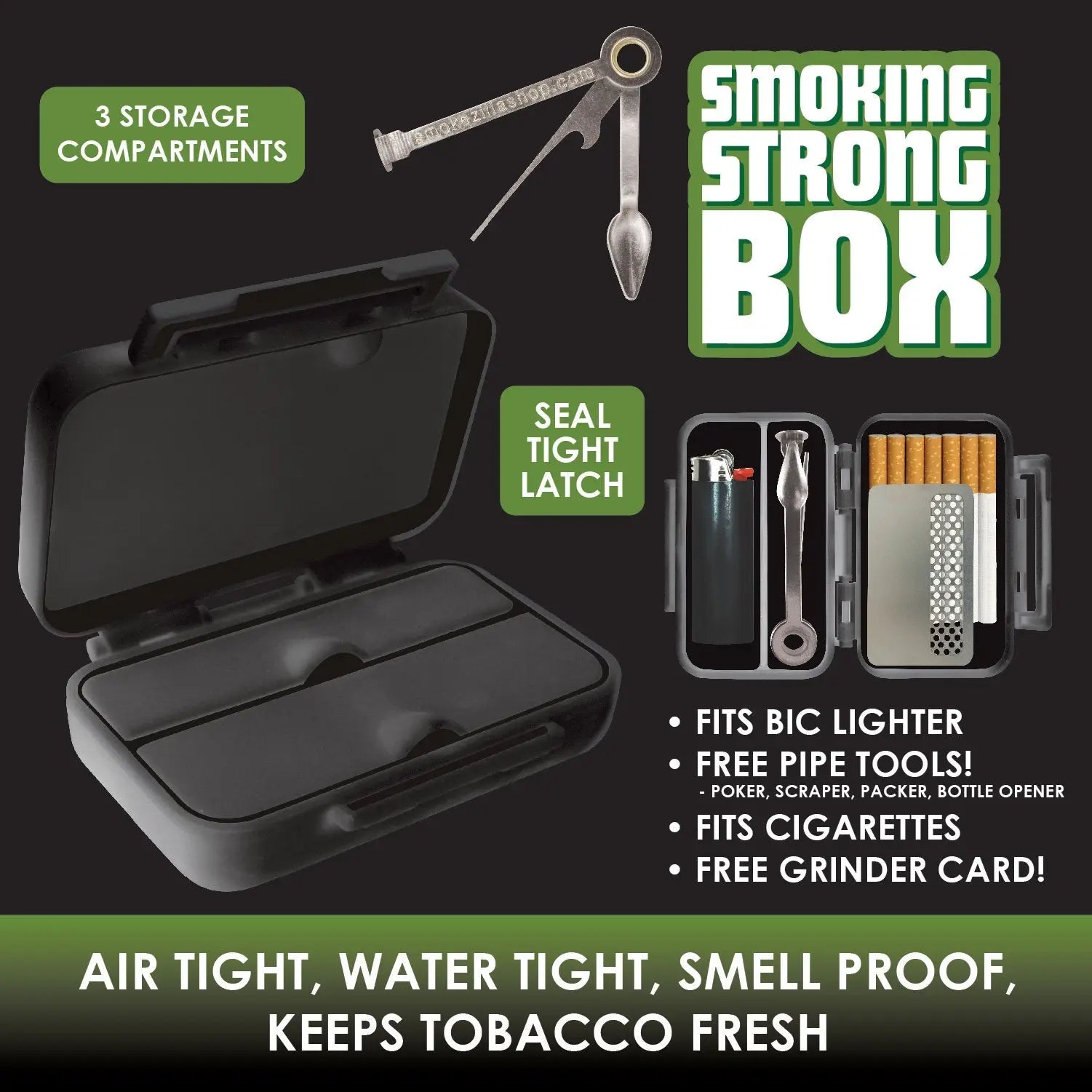 ITEM NUMBER 022275 SMOKING STRONG BOX 8 PIECES PER DISPLAY WHOLESALE