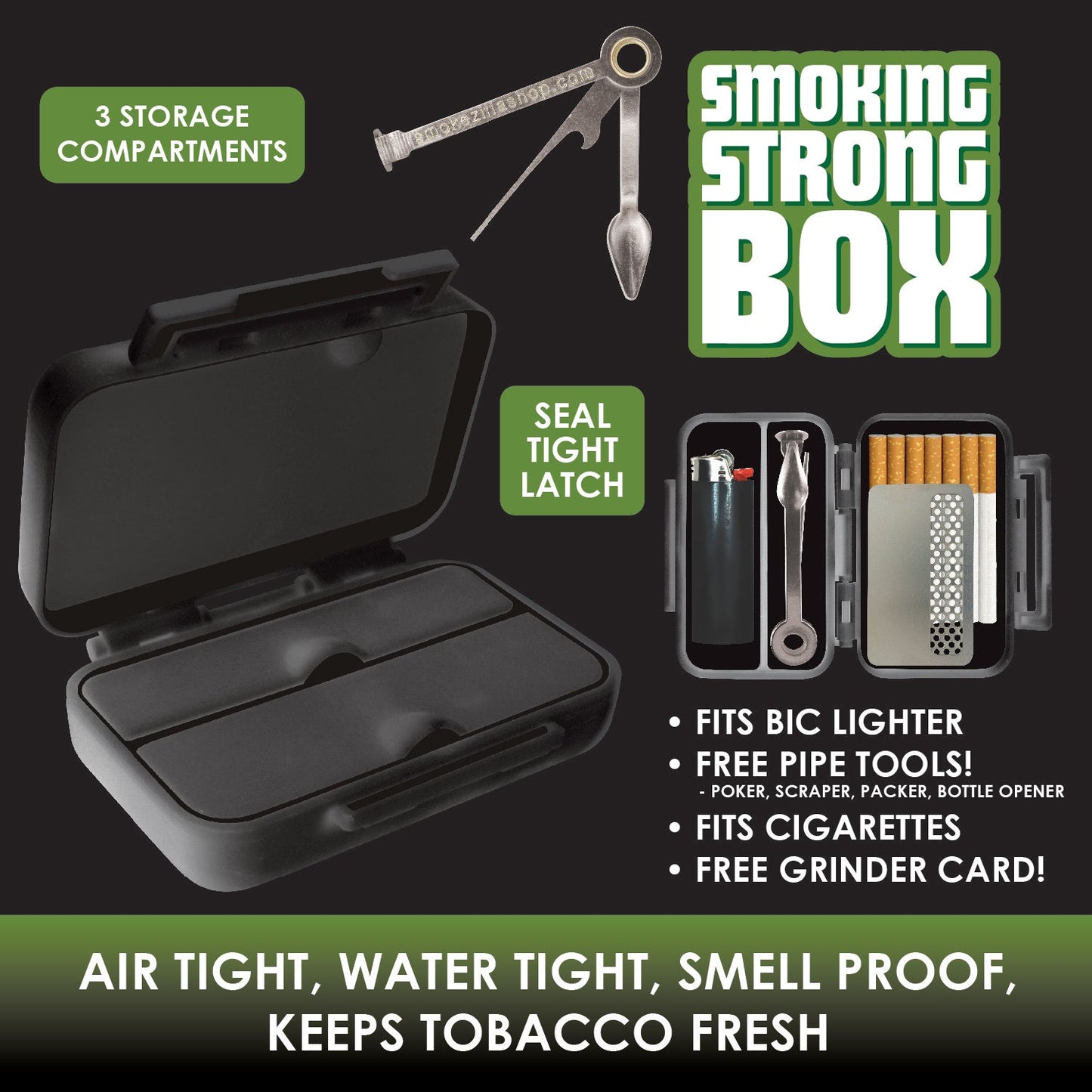 ITEM NUMBER 022275 SMOKING STRONG BOX 8 PIECES PER DISPLAY