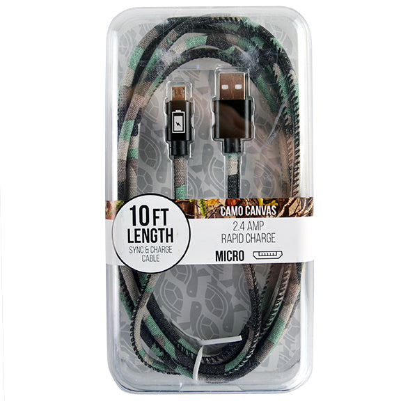 ITEM NUMBER 022294L 10FT CAMO CANVAS MICRO CABLE  - STORE SURPLUS NO DISPLAY  1 PIECES PER PACK