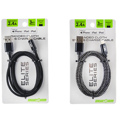 ITEM NUMBER 022319 GG ELITE II BANDED MFi CABLE 3 PIECES PER PACK