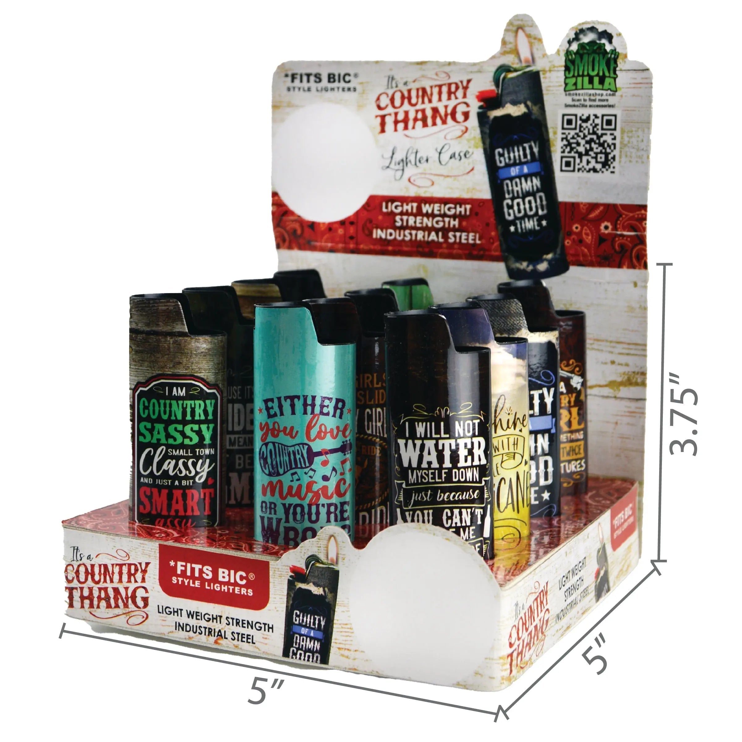 ITEM NUMBER 022344 COUNTRY THANG LIGHTER CASE 12 PIECES PER DISPLAY WHOLESALE