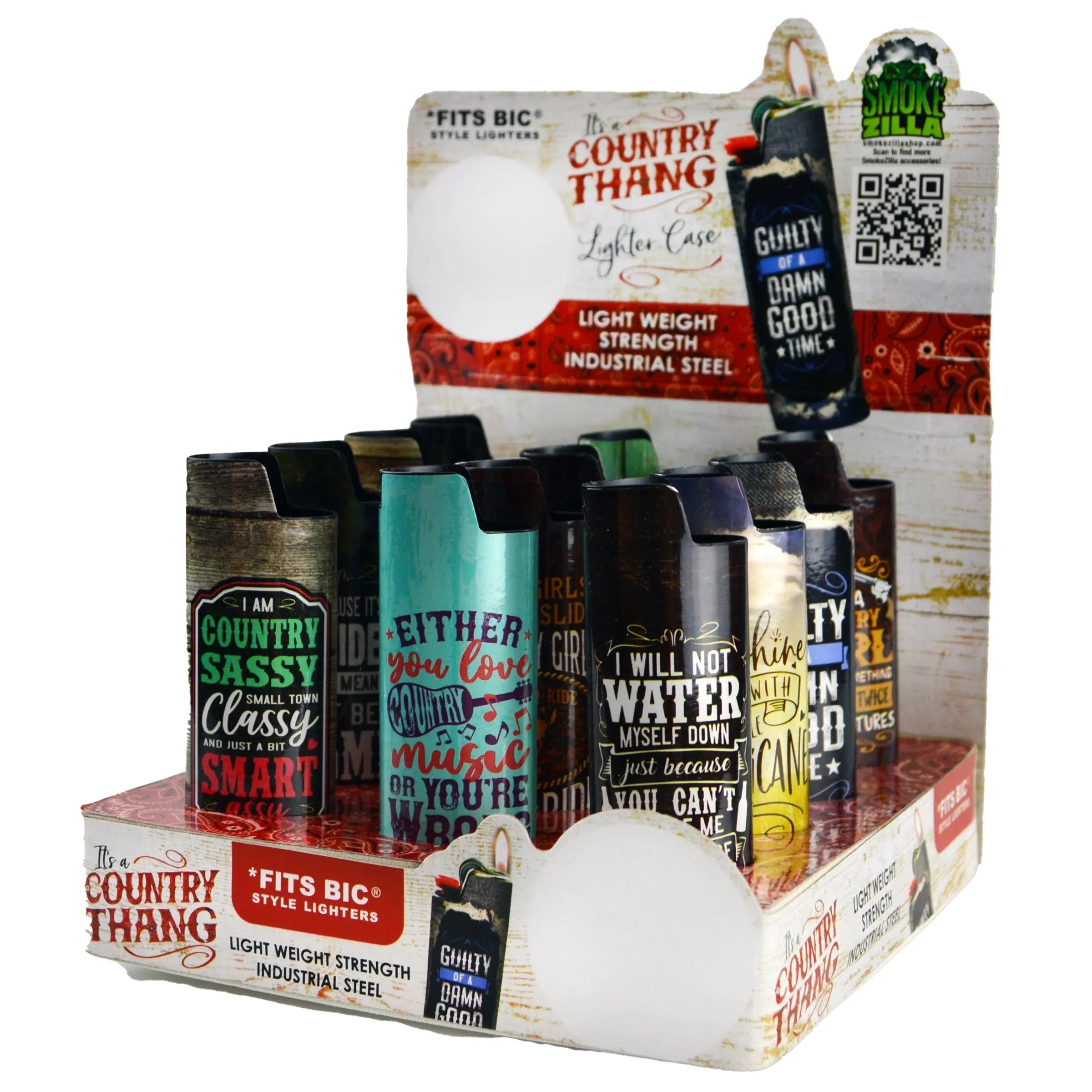 ITEM NUMBER 022344 COUNTRY THANG LIGHTER CASE 12 PIECES PER DISPLAY WHOLESALE
