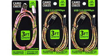 ITEM NUMBER 022410L CAMO CABLE TYPE C  - STORE SURPLUS NO DISPLAY 5 PIECES PER PACK