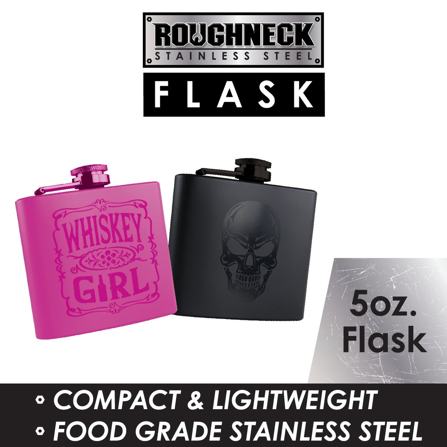 ITEM NUMBER 022425 BLACK FLASK 5 OZ 6 PIECES PER DISPLAY