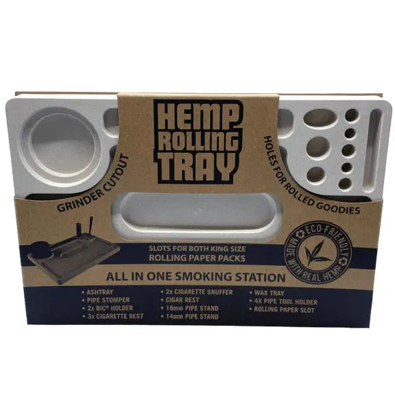 ITEM NUMBER 022427L HEMP ROLLING TRAY - STORE SURPLUS NO DISPLAY 6 PIECES PER PACK STORE SURPLUS