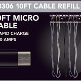 ITEM NUMBER 022483L BASIC 10FT CABLE MICRO - STORE SURPLUS NO DISPLAY 6 PIECES PER PACK STORE SURPLUS