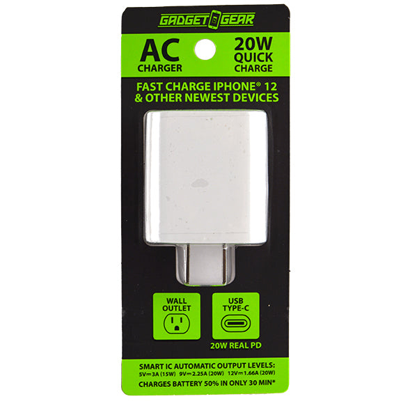 ITEM NUMBER 022488L 20W AC CHARGER - STORE SURPLUS NO DISPLAY 6 PIECES PER PACK