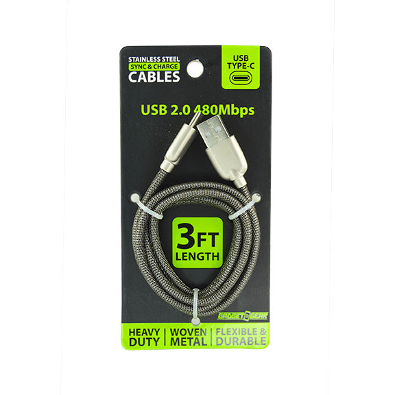 ITEM NUMBER 022508L TYPE C STAINLESS CABLE - STORE SURPLUS NO DISPLAY 2 PIECES PER PACK