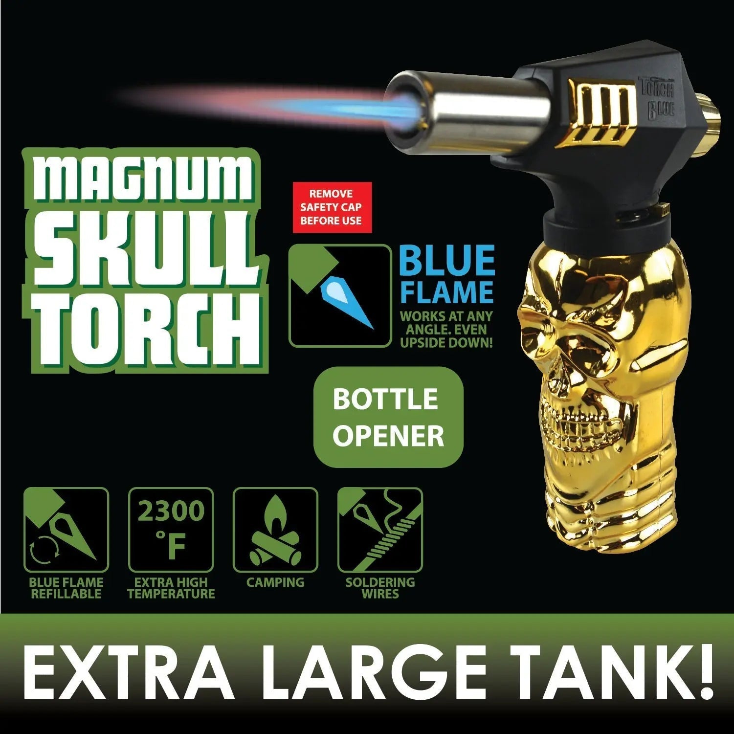ITEM NUMBER 022593 MAGNUM SKULL TORCH 6 PIECES PER DISPLAY WHOLESALE