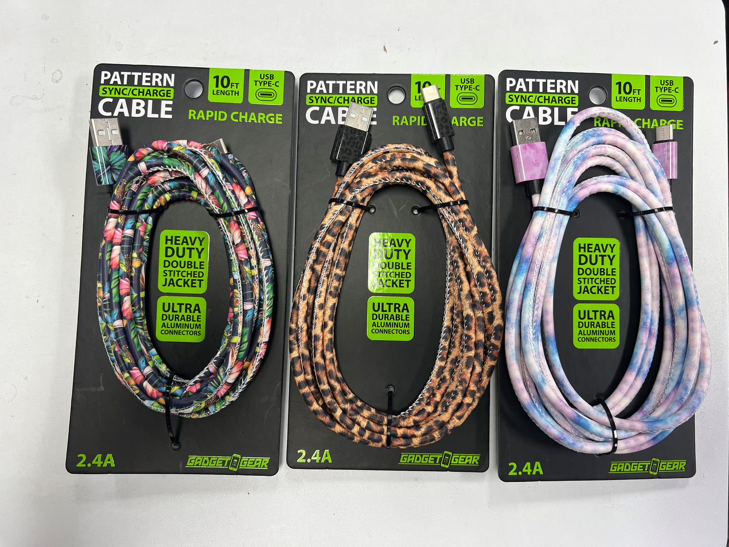 ITEM NUMBER 022653L 10FT PRINTED CABLE TYPE C  - STORE SURPLUS NO DISPLAY 6 PIECES PER PACK