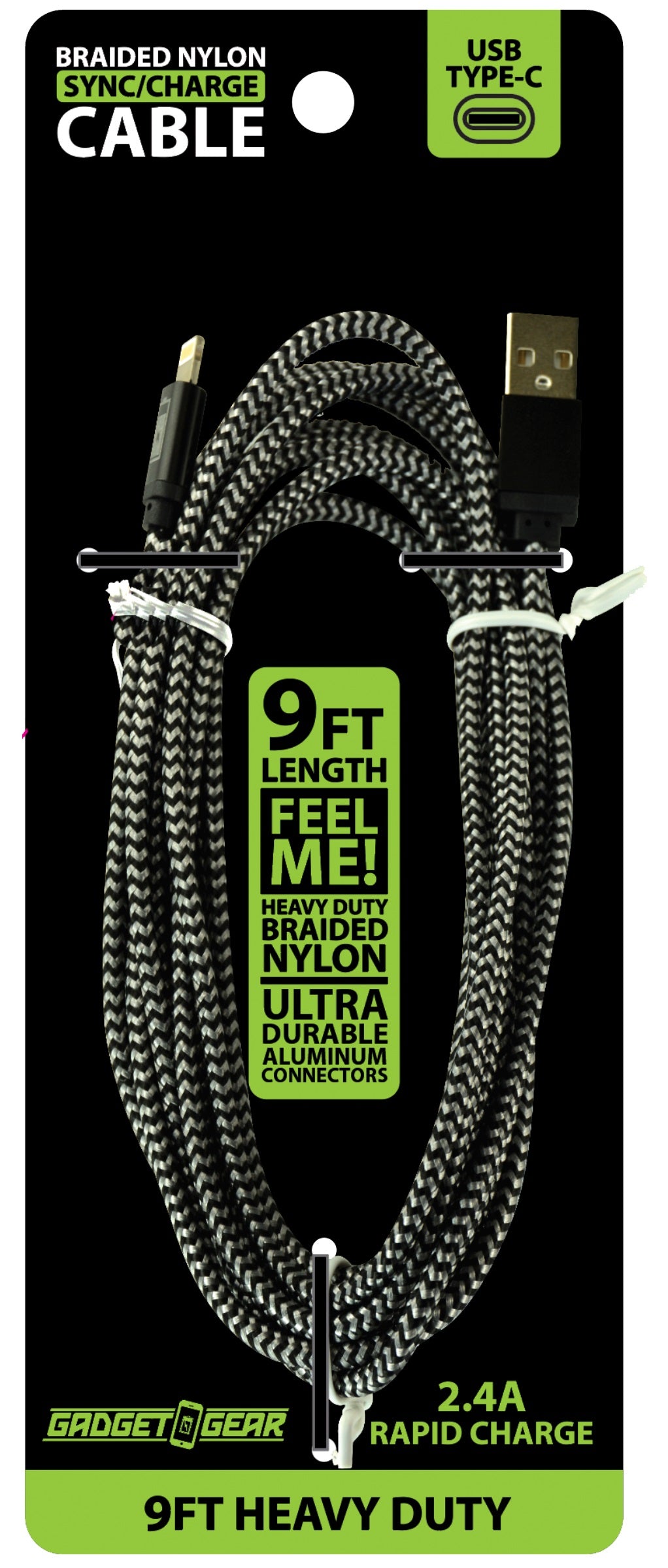 ITEM NUMBER 022661L 9FT CLOTH CABLE TYPE C 16.99 - STORE SURPLUS NO DISPLAY 6 PIECES PER PACK