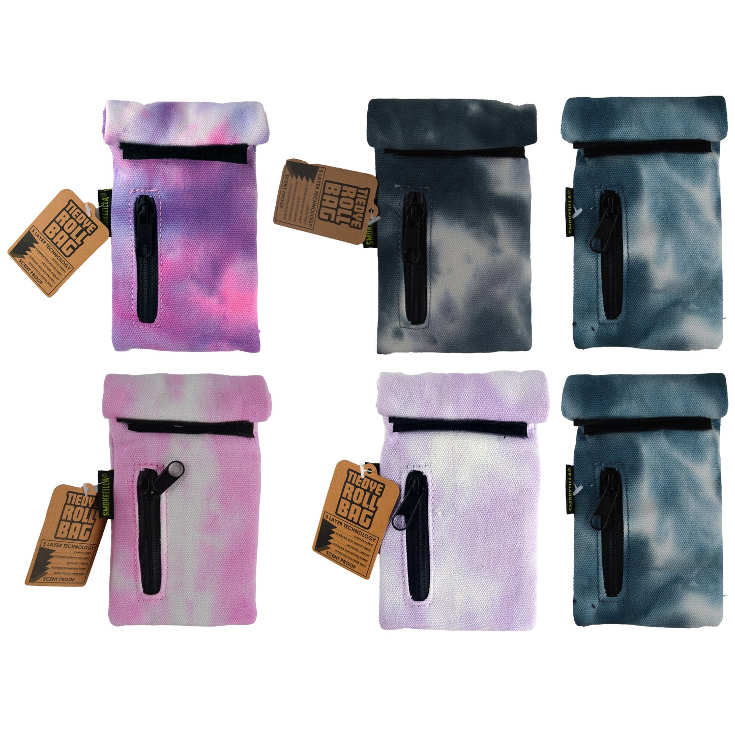 ITEM NUMBER 022710L TIE DYE ROLL BAG - STORE SURPLUS NO DISPLAY 6 PIECES PER PACK