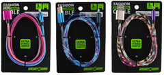 ITEM NUMBER 022720L COLOR FADE PU CABLE MFI - STORE SURPLUS NO DISPLAY 3 PIECES PER PACK STORE SURPLUS