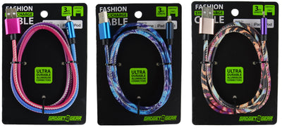 ITEM NUMBER 022720L COLOR FADE PU CABLE MFI - STORE SURPLUS NO DISPLAY 3 PIECES PER PACK